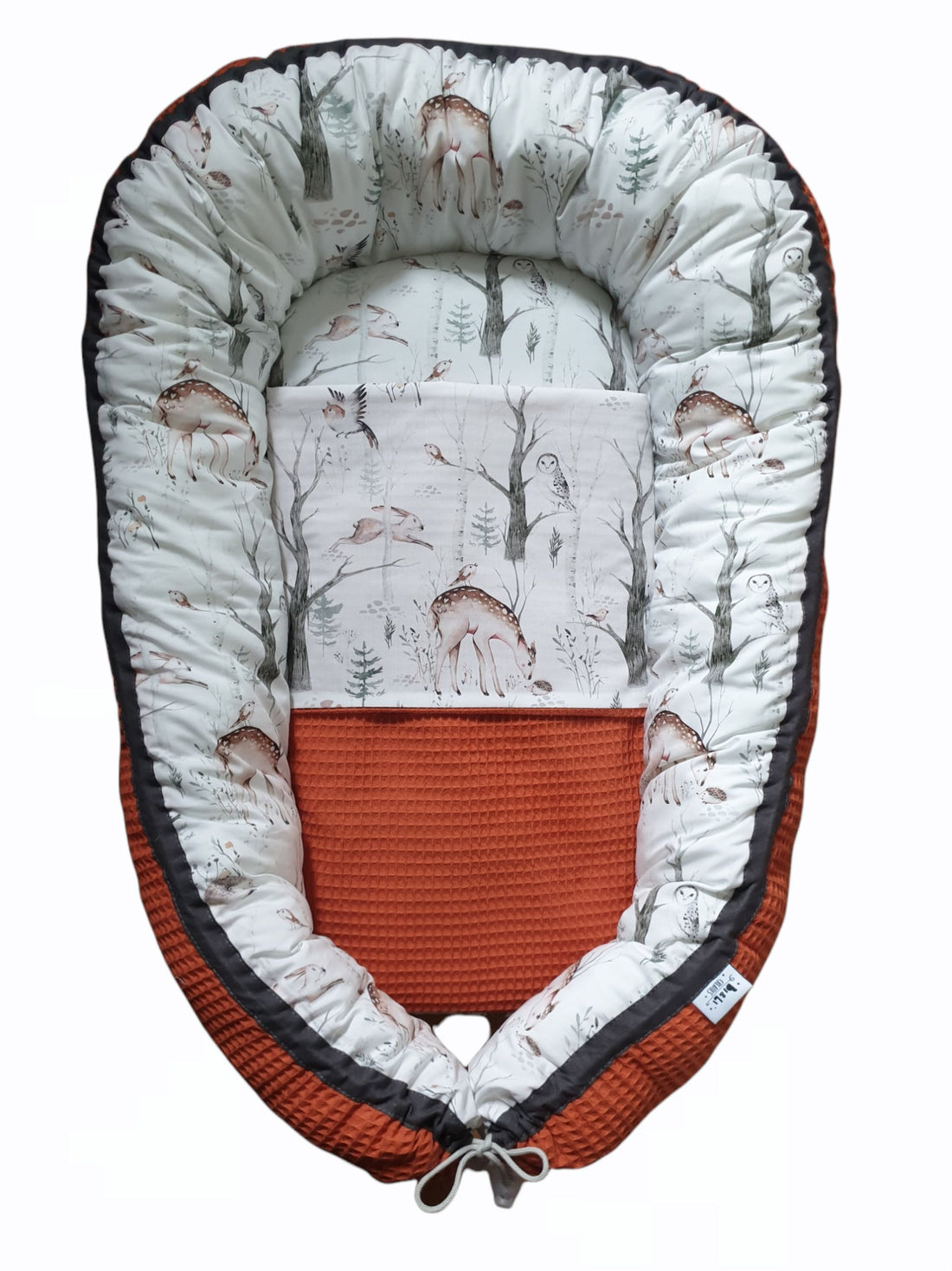 Babynestje bosdieren wafelstof kleur naar keuze