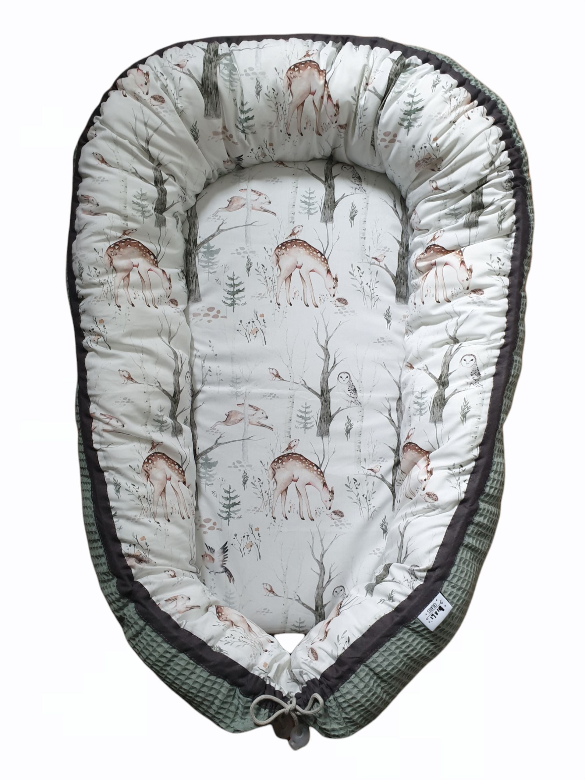 Babynestje bosdieren wafelstof kleur naar keuze