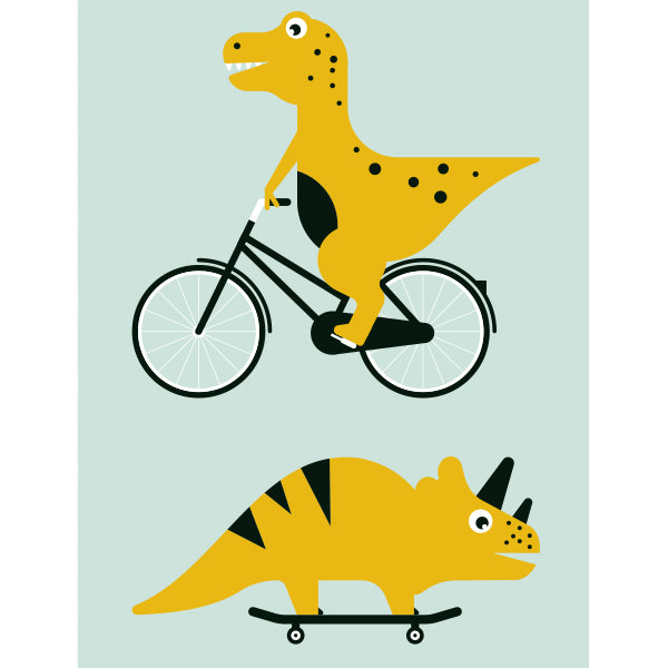 Behangstrook kinderkamer - dinosaurussen mint