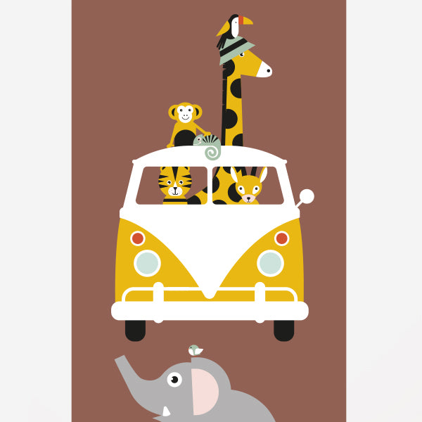 Behangstrook kinderkamer - safari terracotta