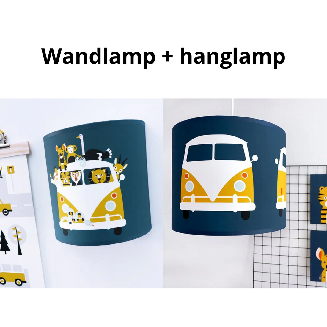 Lampen set safari VW bus - donker blauw