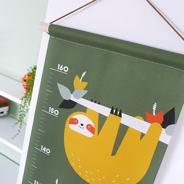 Groeimeter textielposter jungle - olijfgroen