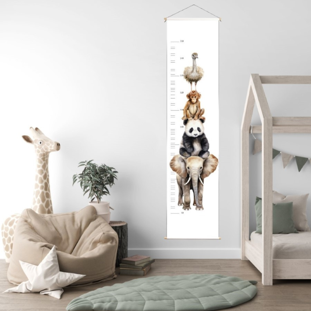 Groeimeter Safari dieren kinderkamer