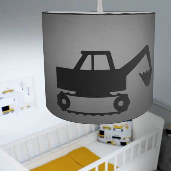 Kinderkamer lamp Graafmachine silhouet - effen