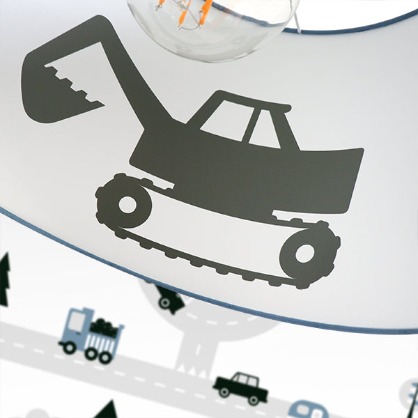 Kinderkamer lamp Graafmachine silhouet - effen