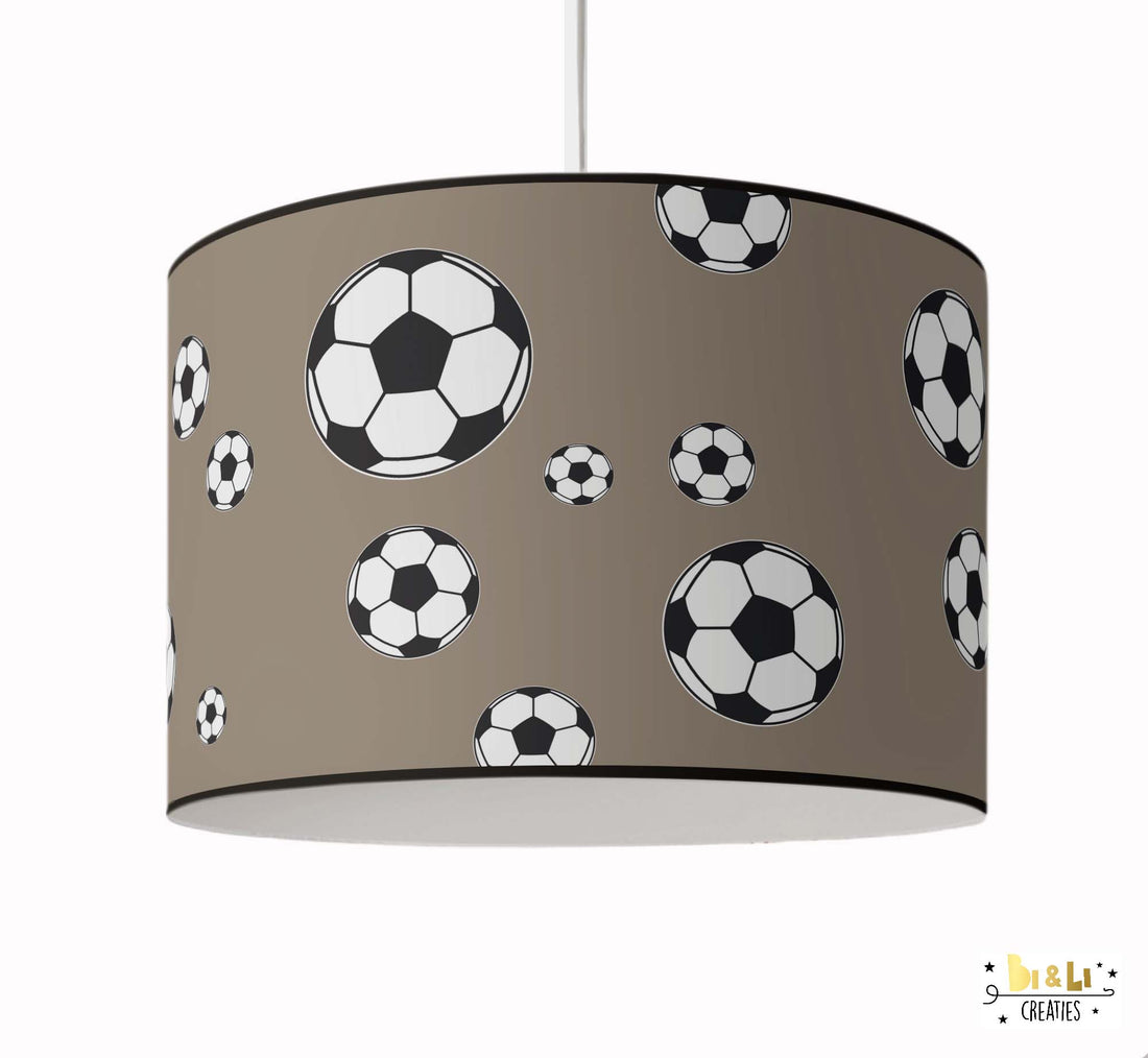 Hanglamp voetbal kinderkamer taupe