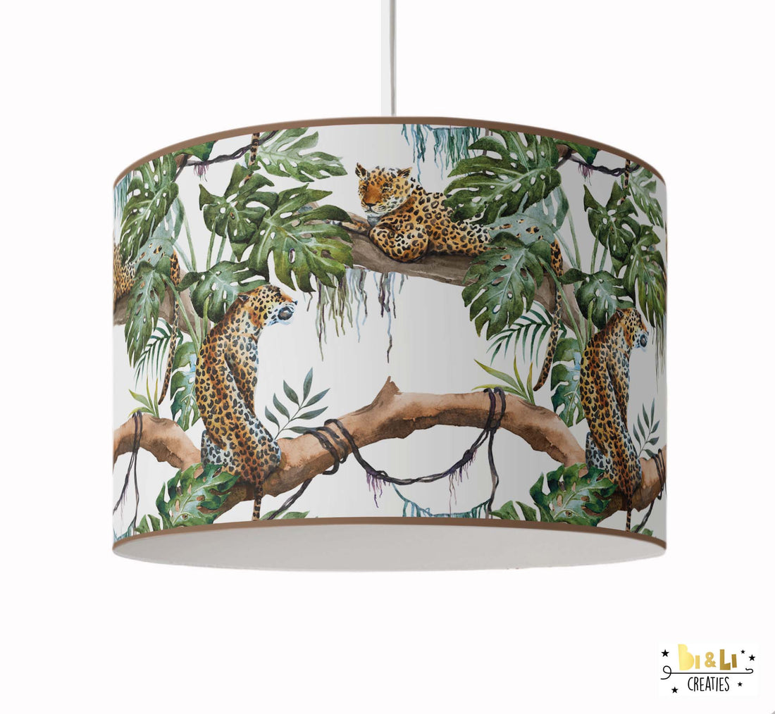 Lamp jungle kamer - jungle luipaard wit