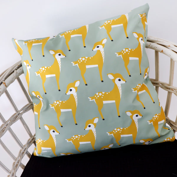 Kussen kinderkamer Hertje - groen (inclusief binnenkussen)