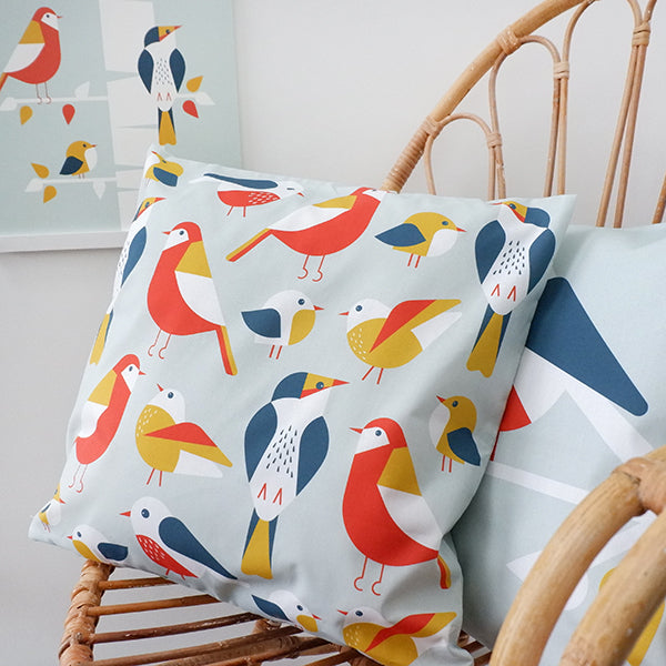 Kussen kinderkamer Vogel - mint (inclusief binnenkussen)