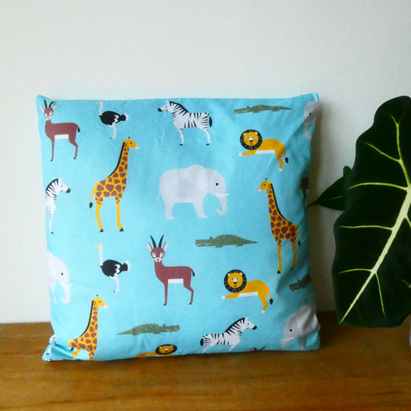 Kussen kinderkamer Olifant WildLife - blauw (inclusief binnenkussen)