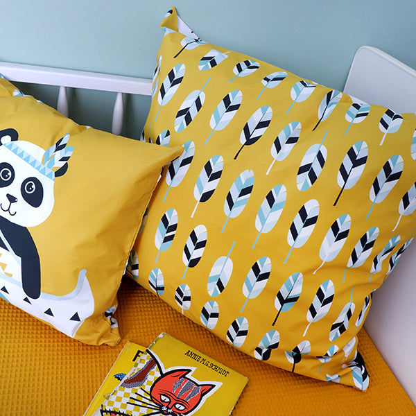 Kussen XL jongenskamer Tipi tenten Indiaan - oker geel