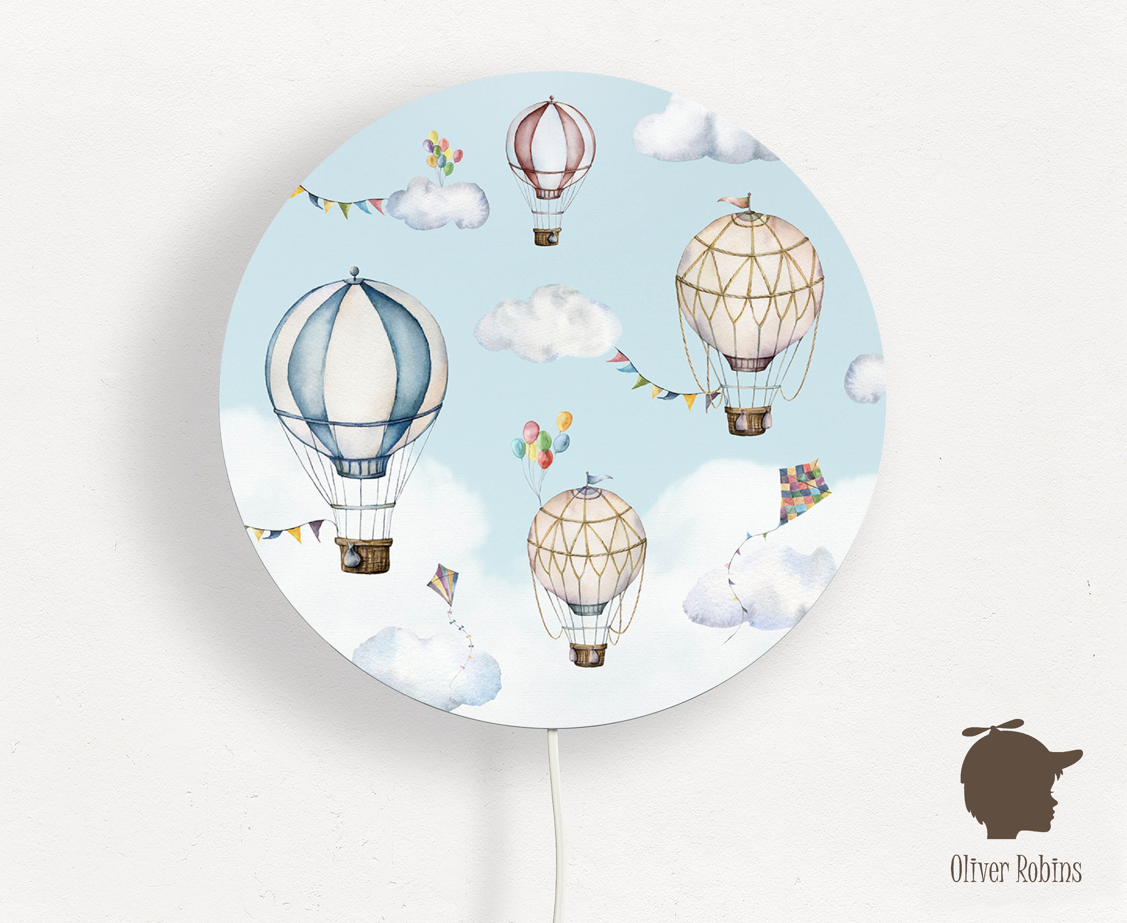 Wandlamp rond Balloons Bonanza kinderkamer - Oliver Robins