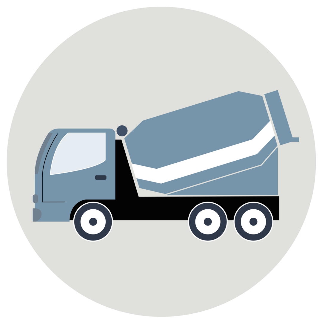Muursticker kinderkamer - cementwagen jeans blauw