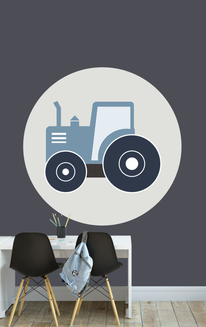 Muursticker kinderkamer - tractor jeans blauw