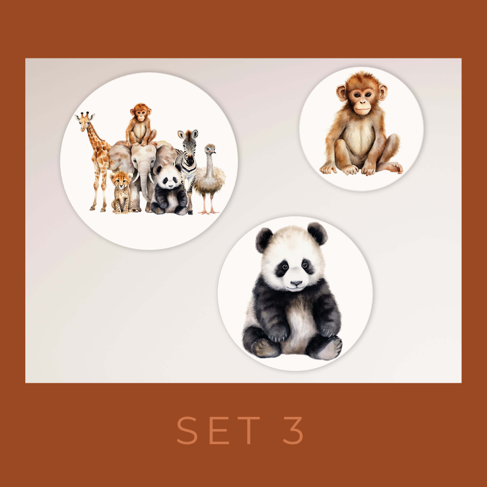 Muurcirkel set Safari Dieren - set 3