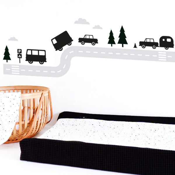 Muurstickers Bus en Caravan - zwart