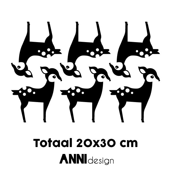 Muurstickers Hertjes - zwart