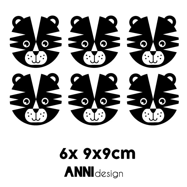 Muurstickers Tijger - zwart