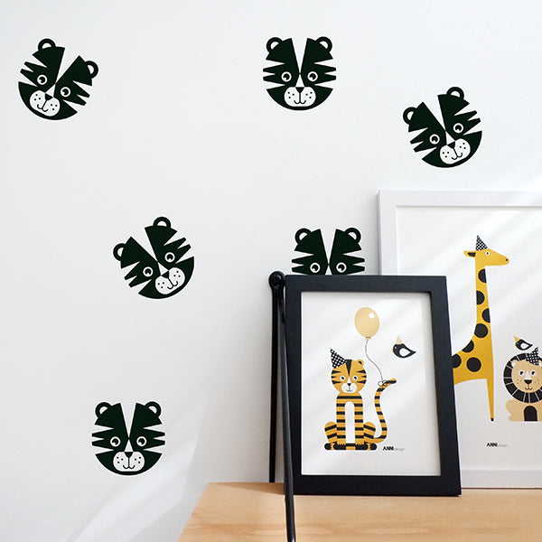 Muurstickers Tijger - zwart