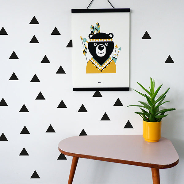 Muurstickers Triangels - zwart