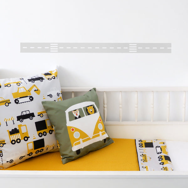 Muurstickers Wegdelen Recht - grijs