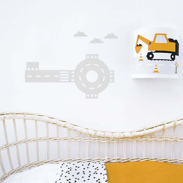 Muurstickers Wegdelen Rotonde - grijs