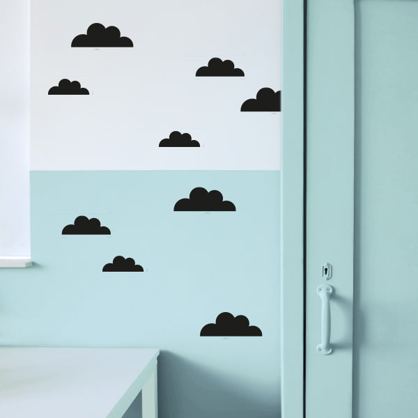 Muurstickers Wolken - zwart