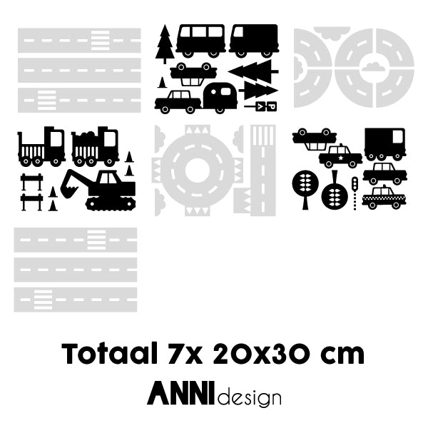 Muursticker set Voertuigen - L
