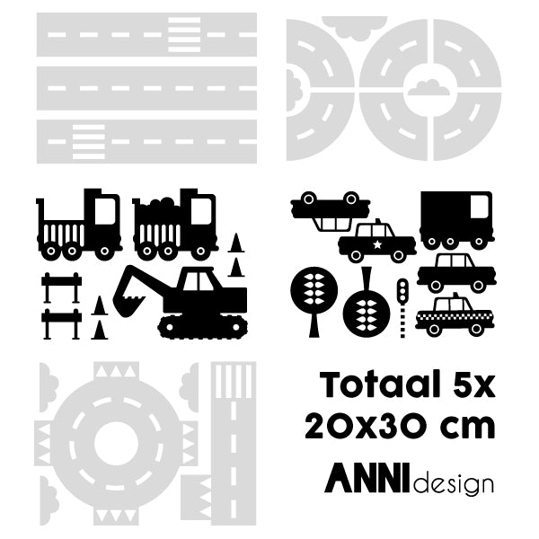 Muursticker set Voertuigen - M