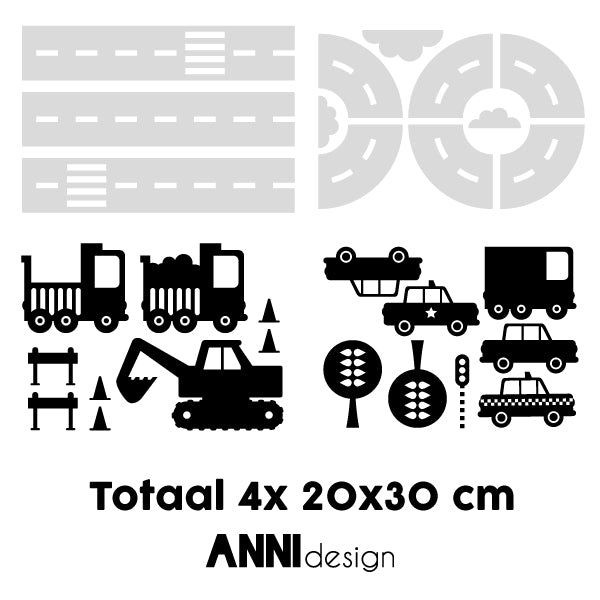 Muursticker set Voertuigen - S