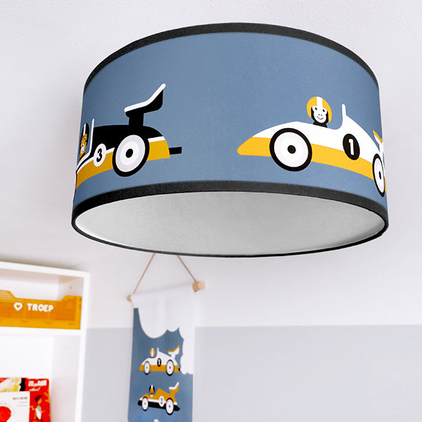Plafondlamp kinderkamer raceauto - blauw