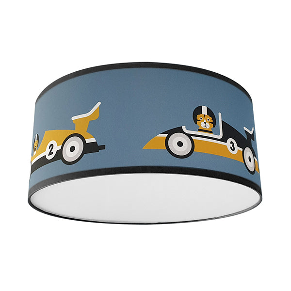 Plafondlamp kinderkamer raceauto - blauw
