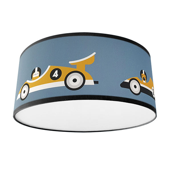 Plafondlamp kinderkamer raceauto - blauw