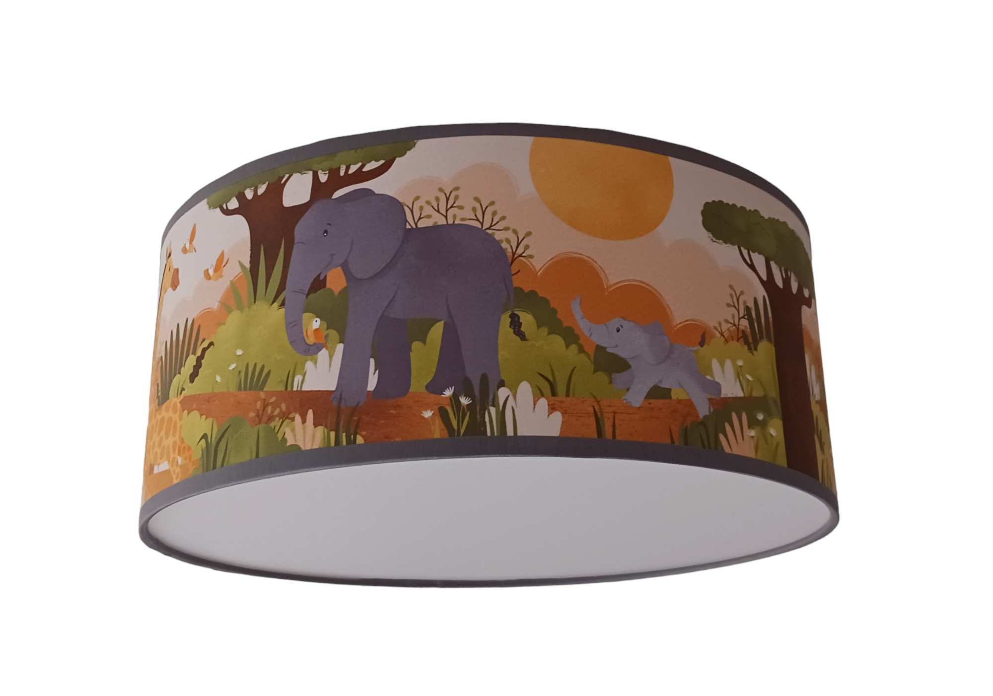 Plafondlamp jungle kinderkamer giraf, zebra en olifanten