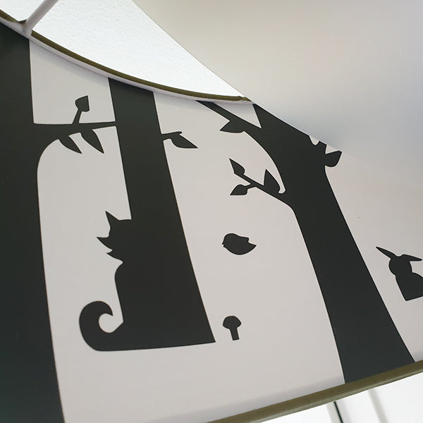 Kinderkamer plafondlamp Bosdieren silhouet - effen