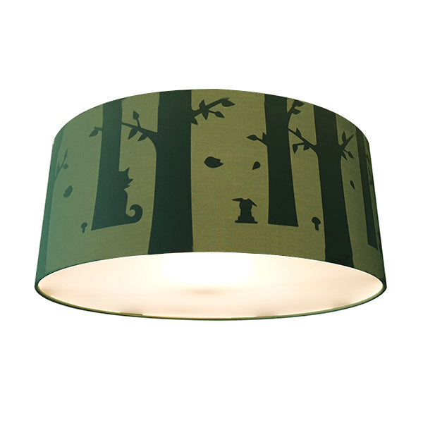 Kinderkamer plafondlamp Bosdieren silhouet - effen