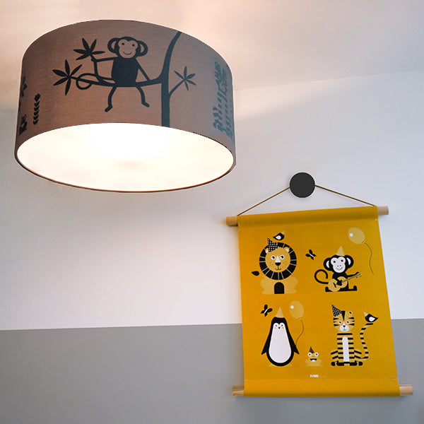 Kinderkamer plafondlamp Jungle silhouet - effen
