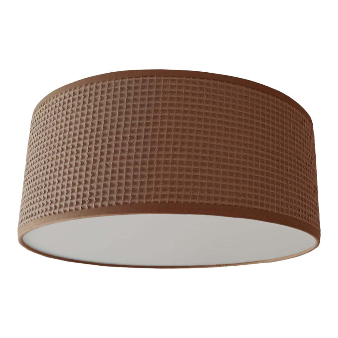 Plafondlamp wafelstof donker taupe