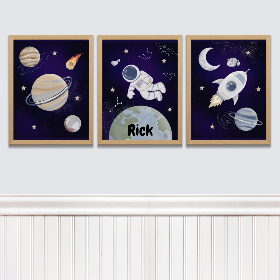 Ruimtevaart posterset met naam
