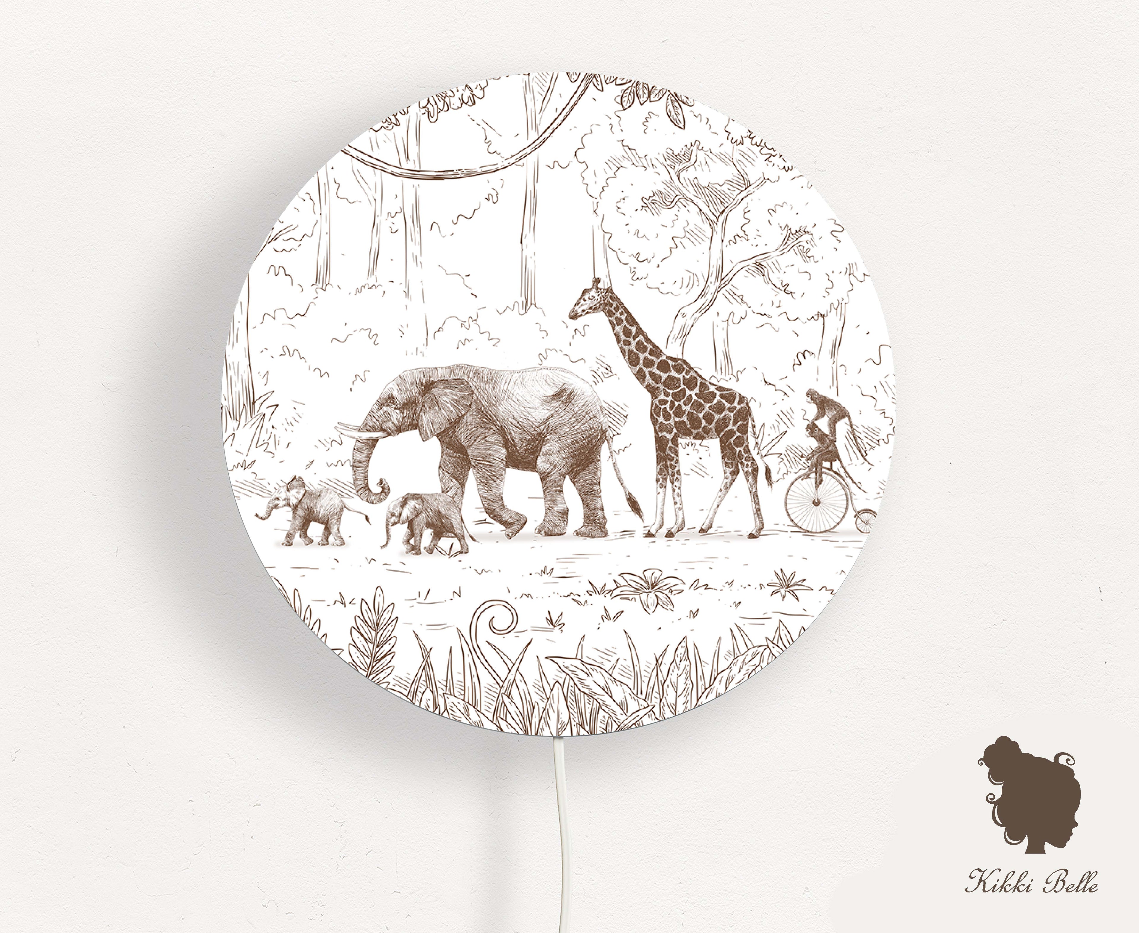 Wandlamp rond Animal Parade beige kinderkamer - Kiki Belle
