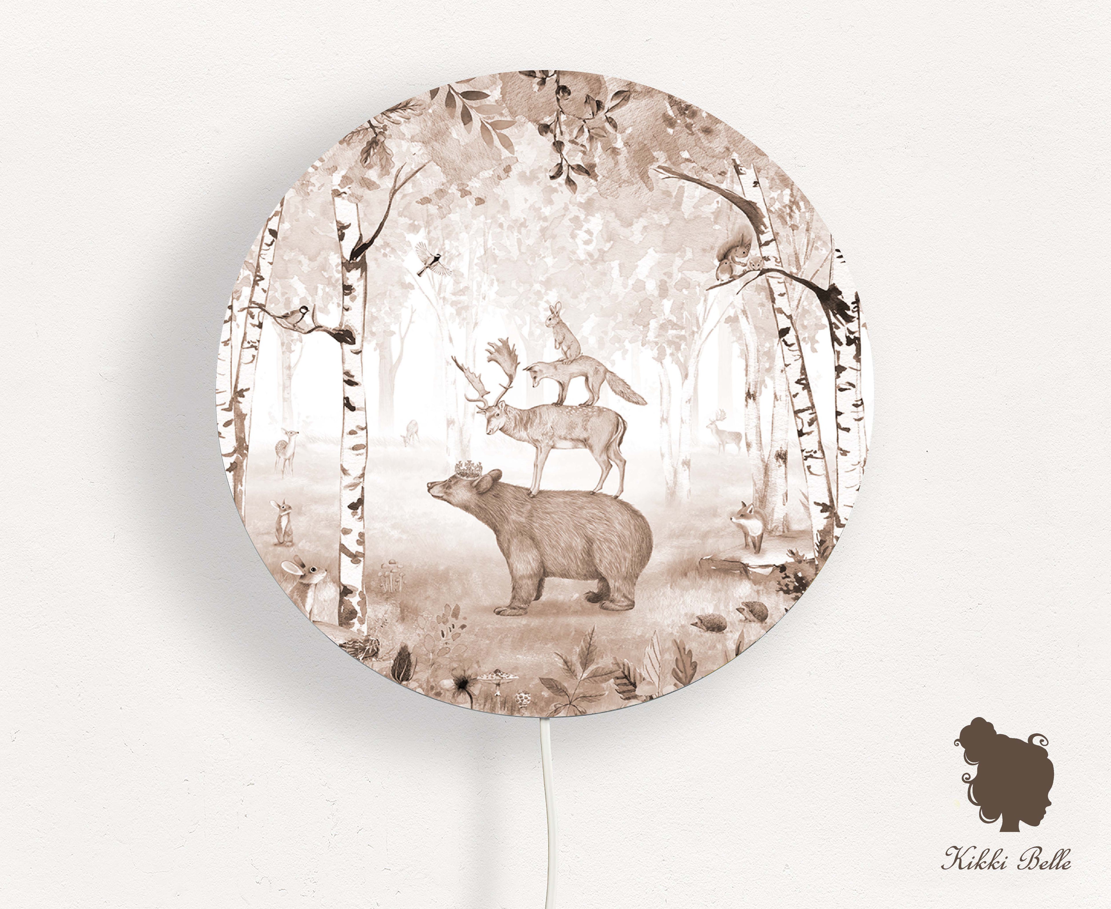 Wandlamp rond Bear King beige kinderkamer - Kiki Belle
