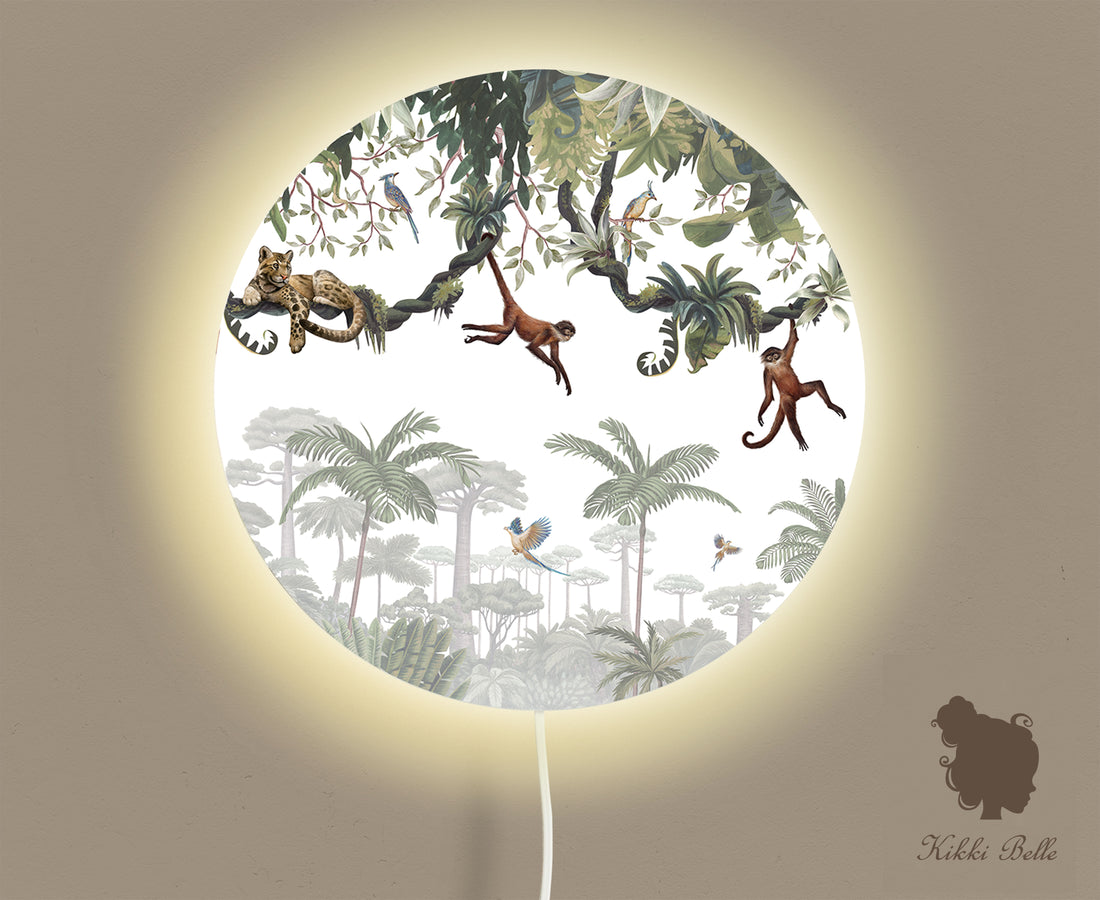Wandlamp rond Cheeky Monkeys kinderkamer - Kiki Belle