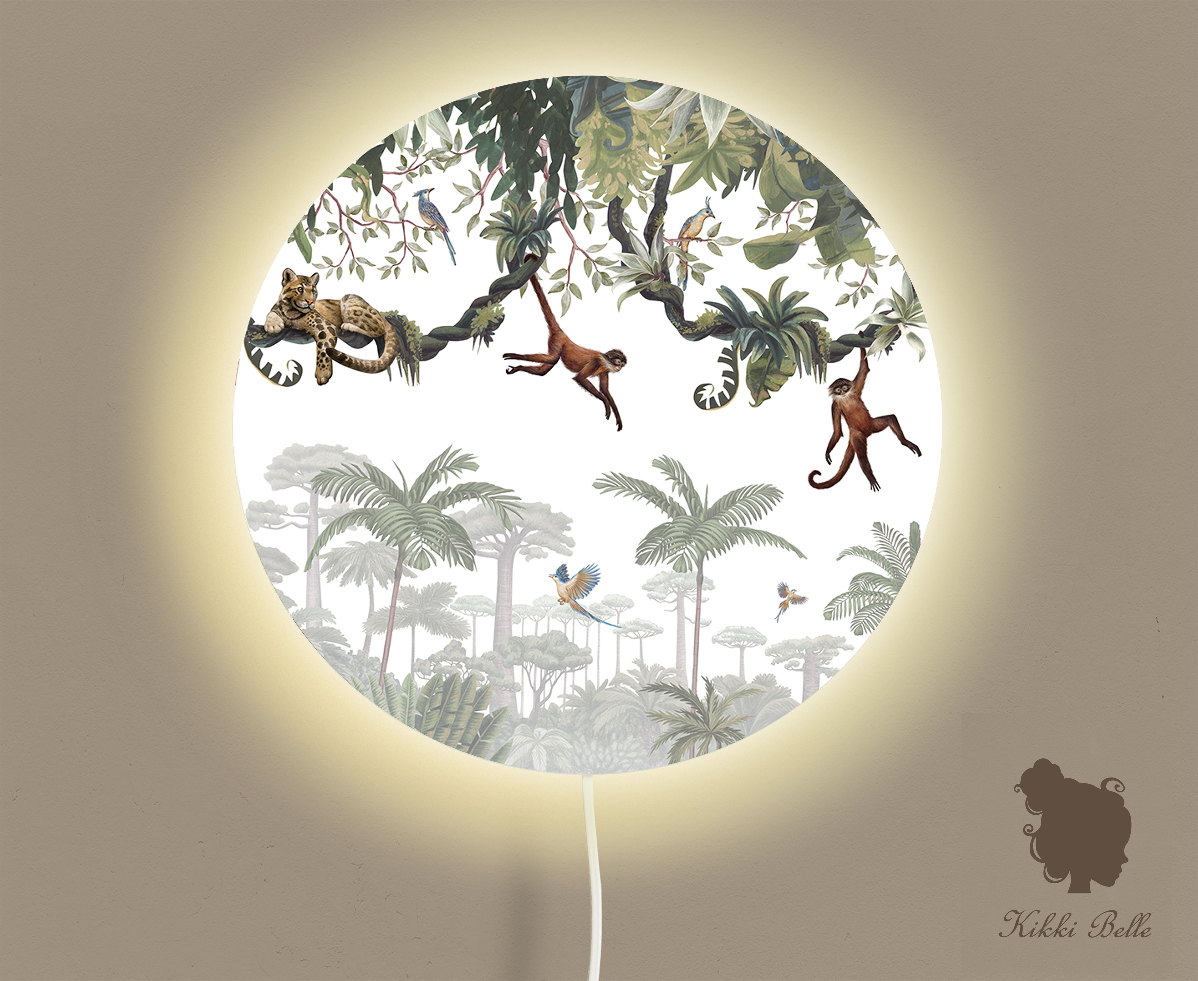 Wandlamp rond Cheeky Monkeys kinderkamer - Kiki Belle