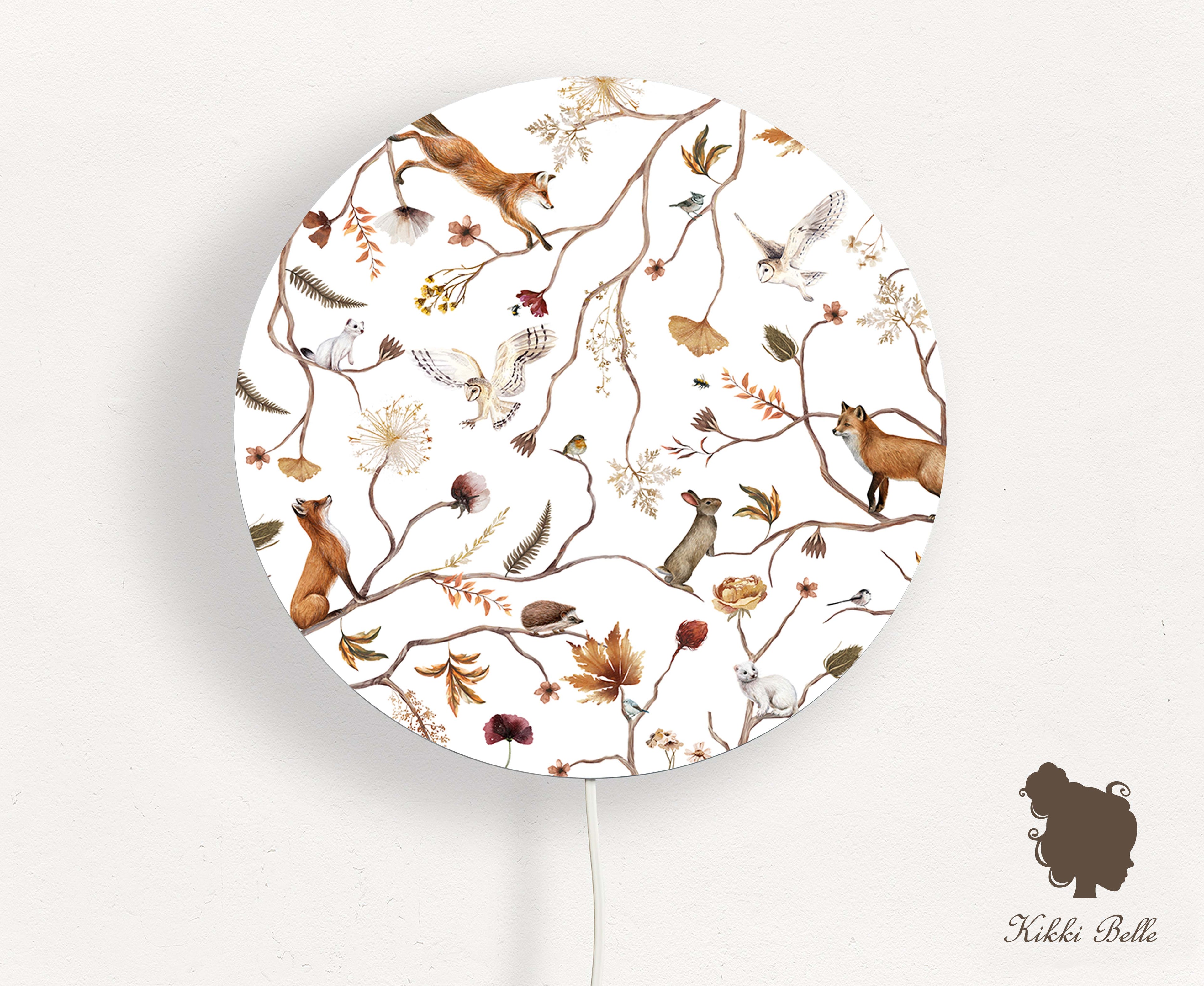 Wandlamp rond Playful Forest beige kinderkamer - Kiki Belle