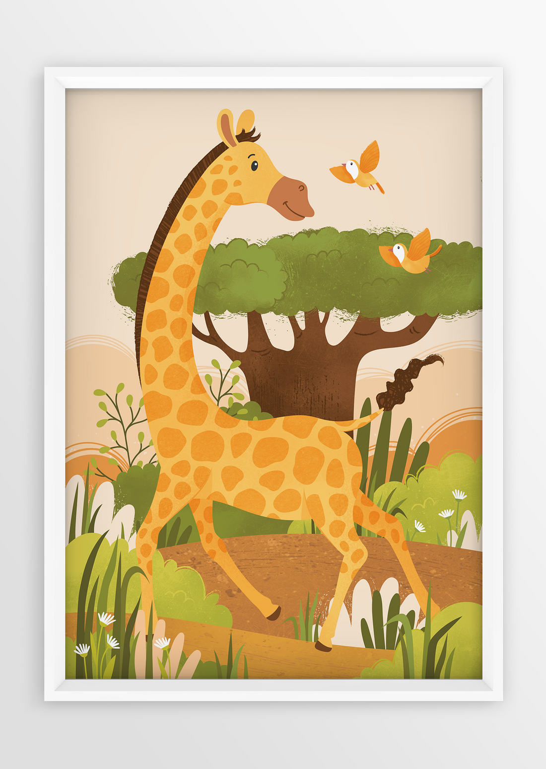 Posterset drieluik savanne safari dieren