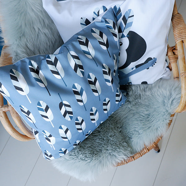 Kussen kinderkamer Aap Indiaan - jeans blauw (inclusief binnenkussen)