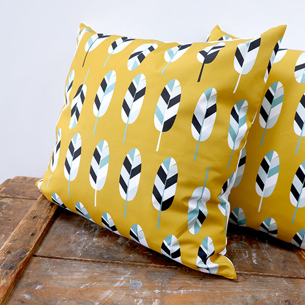 Kussen kinderkamer Aap Indiaan - oker geel (inclusief binnenkussen)