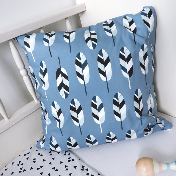 Kussen kinderkamer Panda Indiaan - jeans blauw (inclusief binnenkussen)