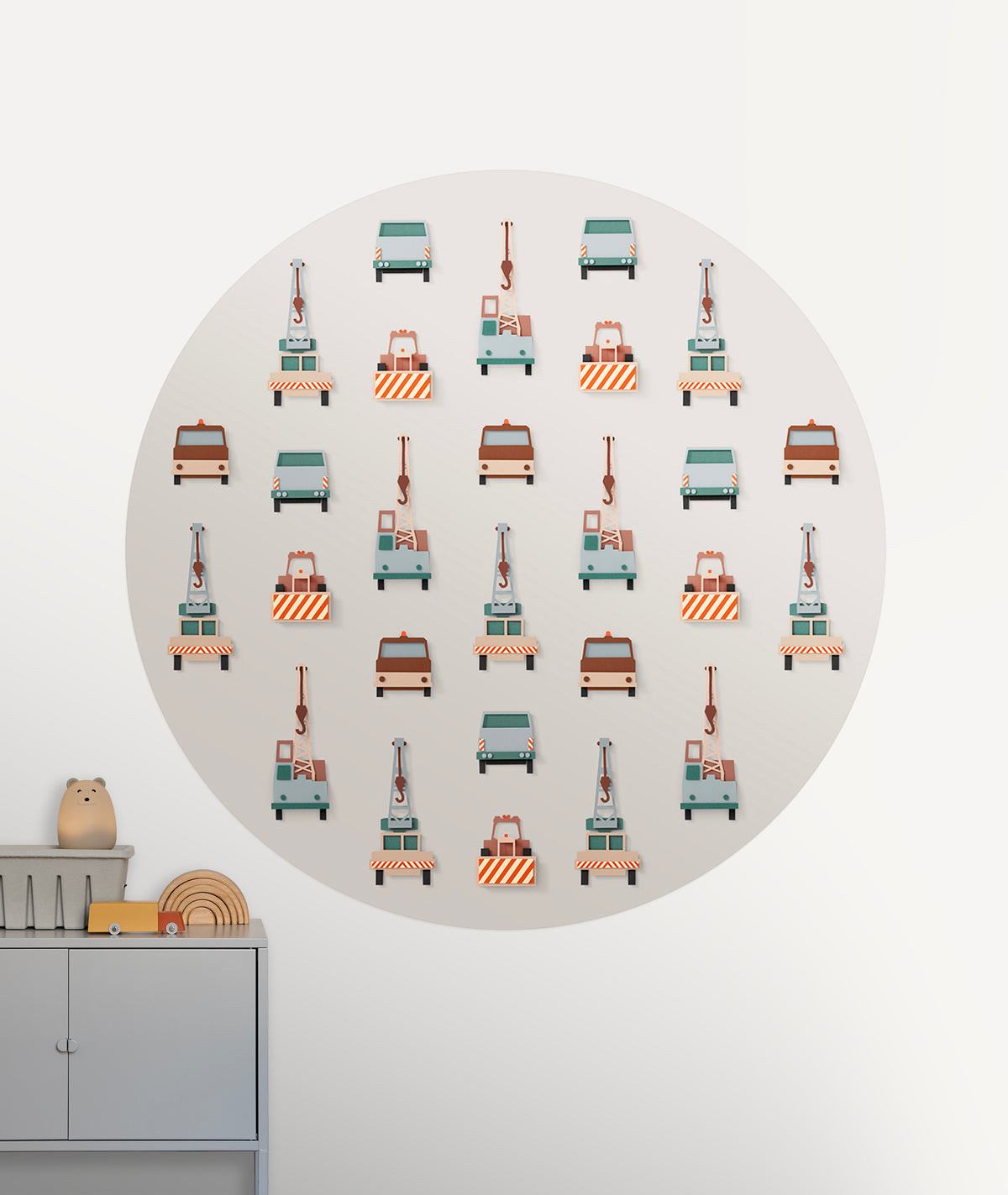 Behangcirkel Kraanwagen kinderkamer - 3 afmetingen