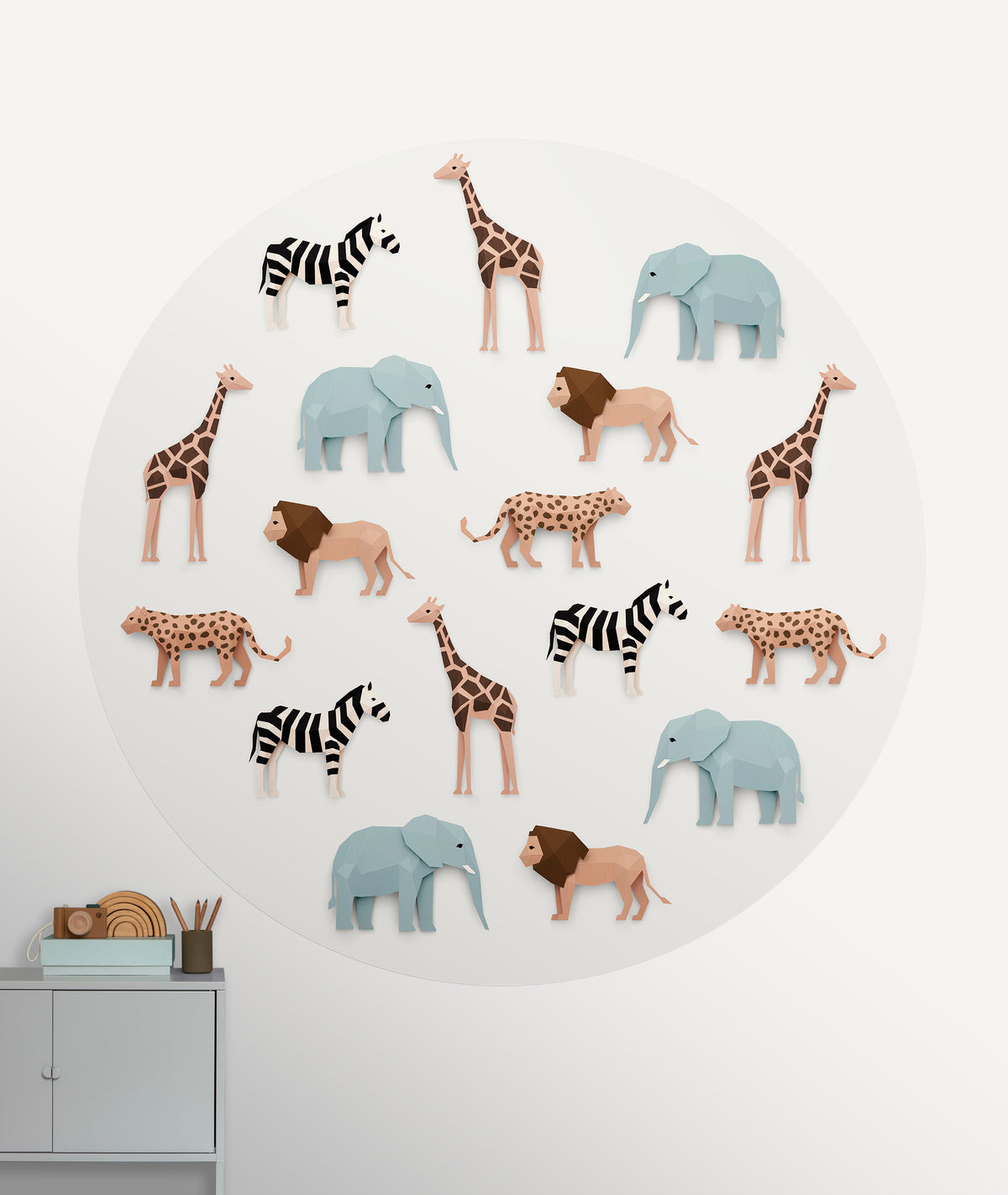 Behangcirkel Safari kinderkamer - 3 afmetingen